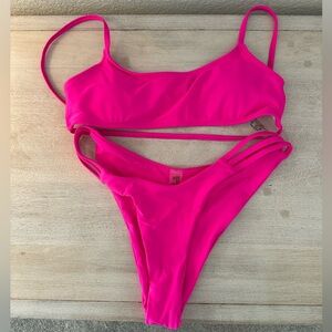 NEVER WORN ✨ SHEIN Hot Pink 2 Piece Bikini Set